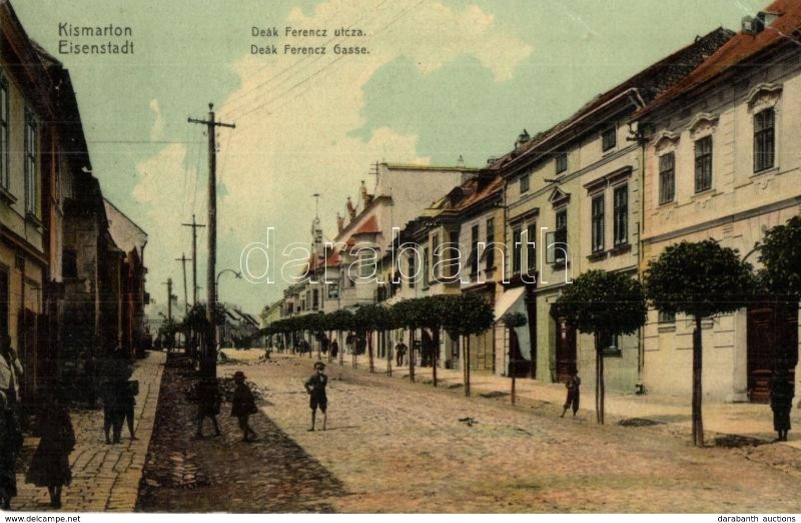 * T2/T3 1909 Kismarton, Eisenstadt; Deák Ferenc Utca, üzletek. Kern Viktor Kiadása / Street View, Shops (Rb) - Ohne Zuordnung