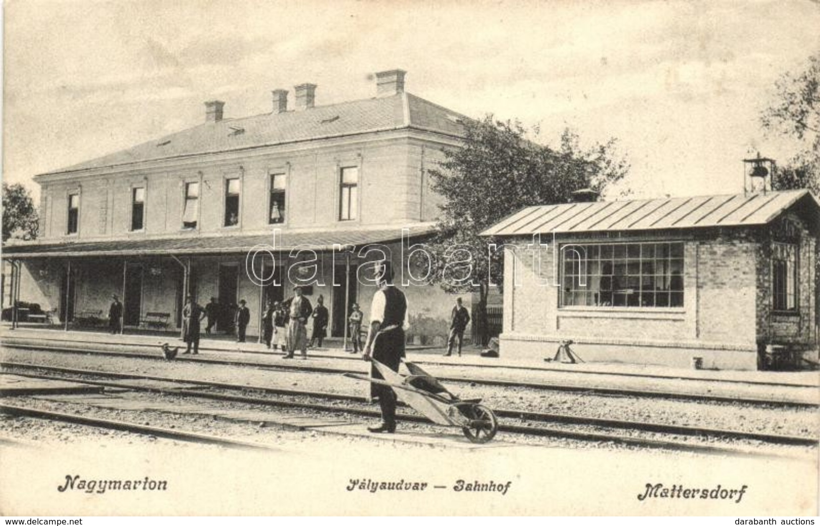 T2 1911 Nagymarton, Mattersburg, Mattersdorf; Vasútállomás. Schön Samuel Kiadása / Bahnhof / Railway Station - Zonder Classificatie