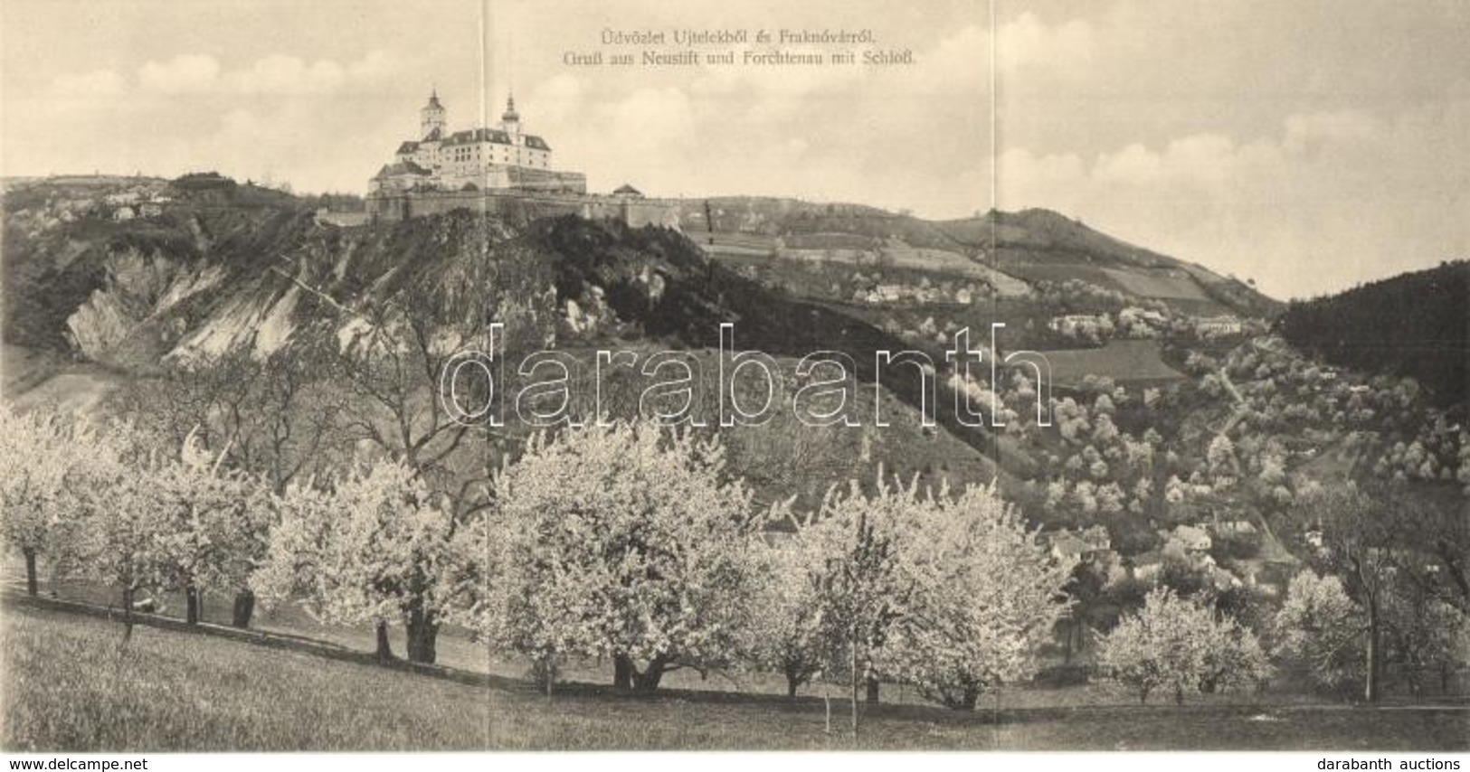 ** T2 Újtelek, Neustift An Der Rosalia; Fraknó Vára. Három Részes Panorámalap / Forchtenstein / Castle. 3-tiled Panorama - Ohne Zuordnung