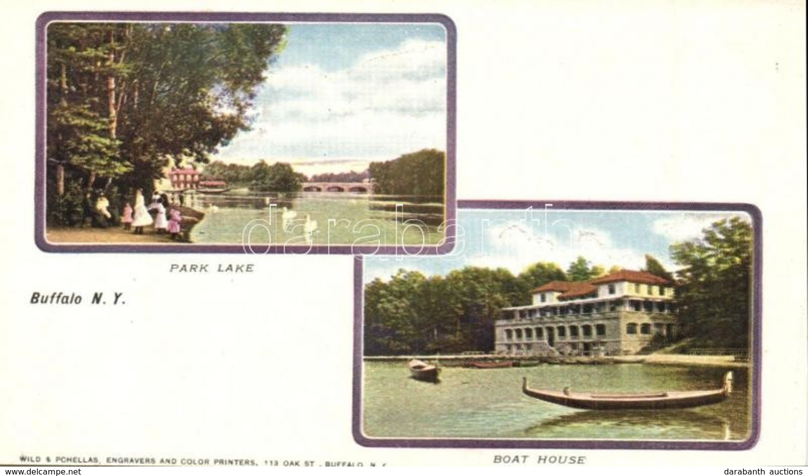 ** T1 Buffalo (New York), Park Lake, Boat House - Non Classés