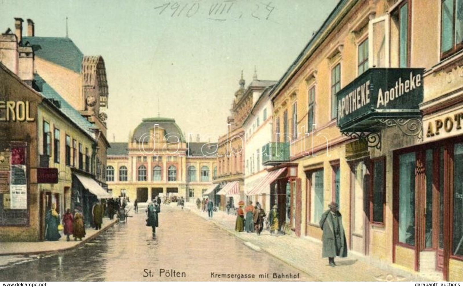 * T2 Sankt Pölten, Kremsergasse, Bahnhof, Apotheke / Street View With Pharmacy And Railway Station - Non Classés