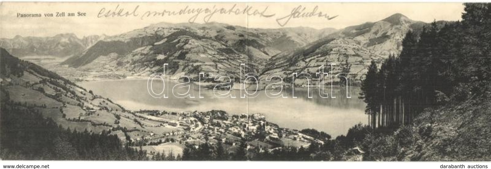 T2 1908 Zell Am See, Anton Bodingbaur's Gasthof / Guest House, Floral Panoramacard - Ohne Zuordnung