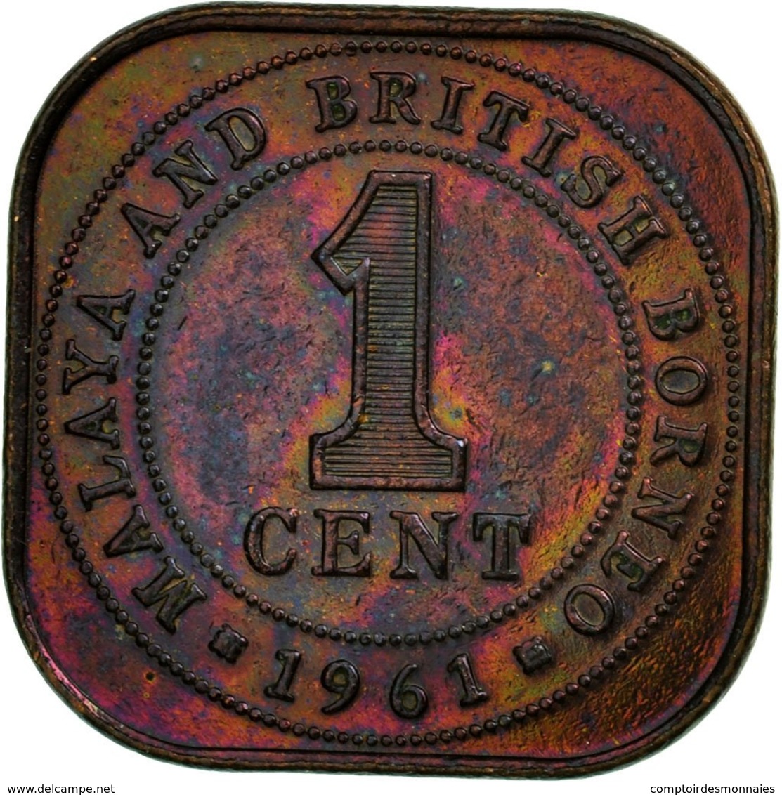 Monnaie, MALAYA & BRITISH BORNEO, Cent, 1961, TTB, Bronze, KM:5 - Malaysie