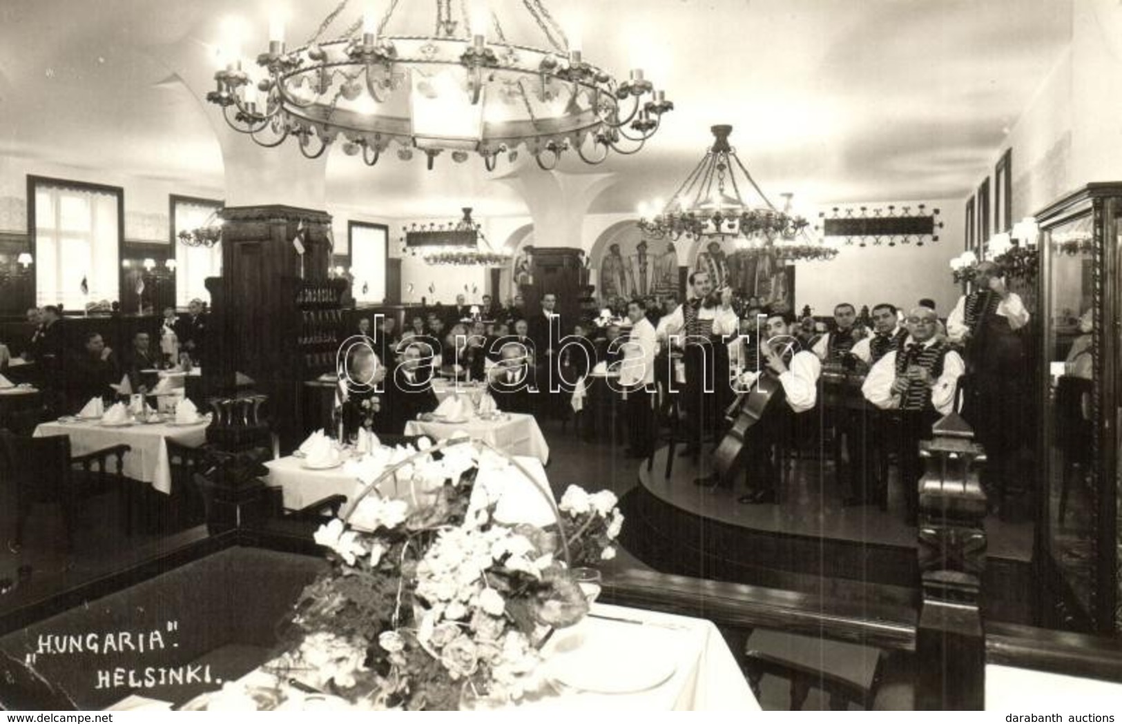 ** T1 Helsinki, Hungaria étterem Belső Cigány Muzsikusokkal / Hungarian Restaurant Interior With Gypsy Music Band (Hunga - Non Classés