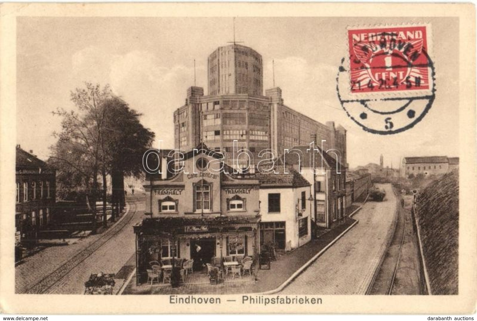 T2/T3 Eindhoven, Philipsfabrieken, Tramhalt, Cafe Central / Philips Factory, Tram Stop, Cafe. TCV Card  (EK) - Non Classés