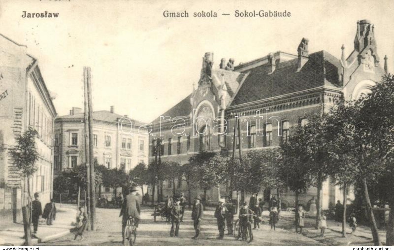 T2 Jaroslaw, Jaruslau; Gmach Sokola / Sokol Gebäude / Sokol School Building, Bicycles - Ohne Zuordnung