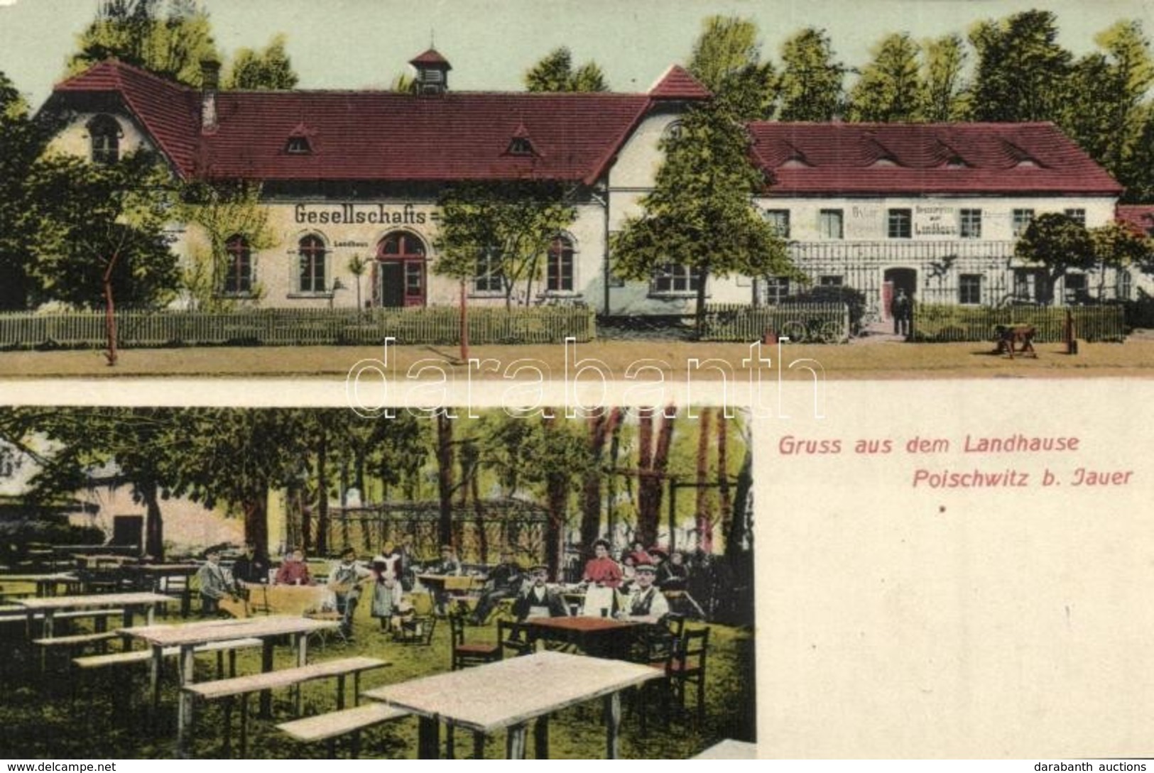 * T2/T3 Paszowice (Jawor), Poischwitz Bei Jauer; Oskar Sieben.'s Restauration Zum Landhaus, Gesellschaftshaus / Culture  - Non Classés