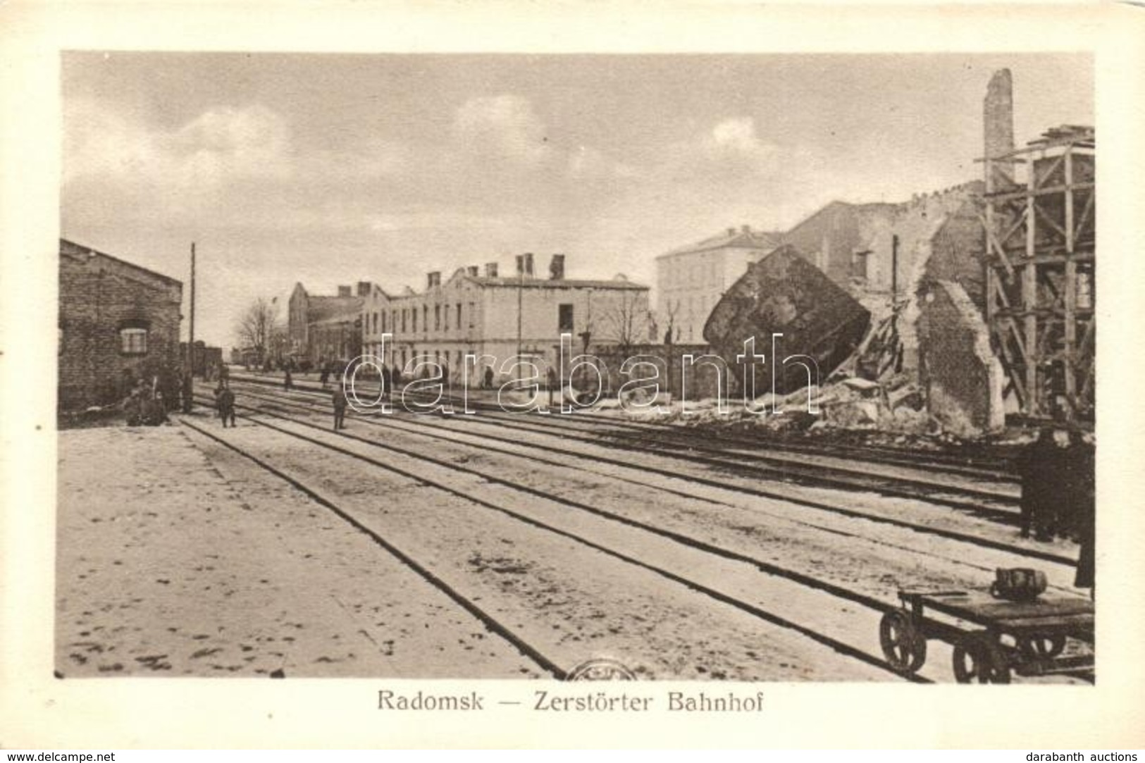 ** T1 Radomsko, Zerstörter Bahnhof / WWI Ruins Of The Destroyed Railway Station. Jos Drotleff Nr. 69. - Ohne Zuordnung