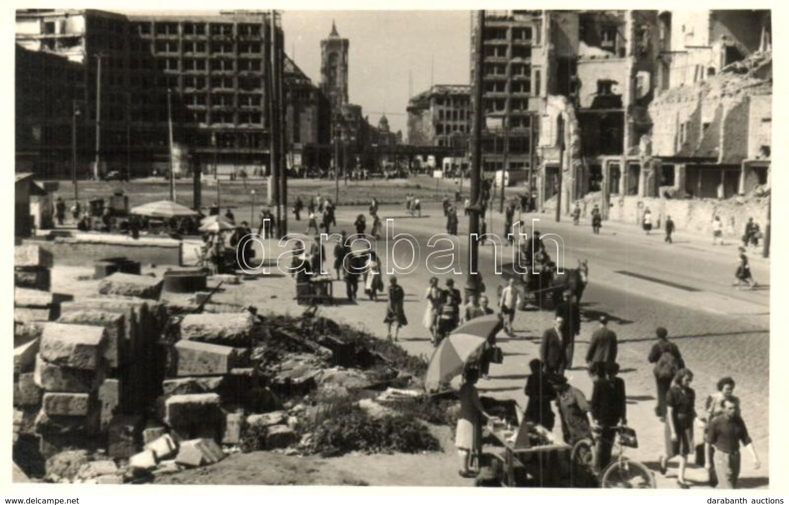 * T1/T2 Berlin, Alexanderplatz / Square After WWII, Destroyed Buildings' Ruins. Photo - Non Classés