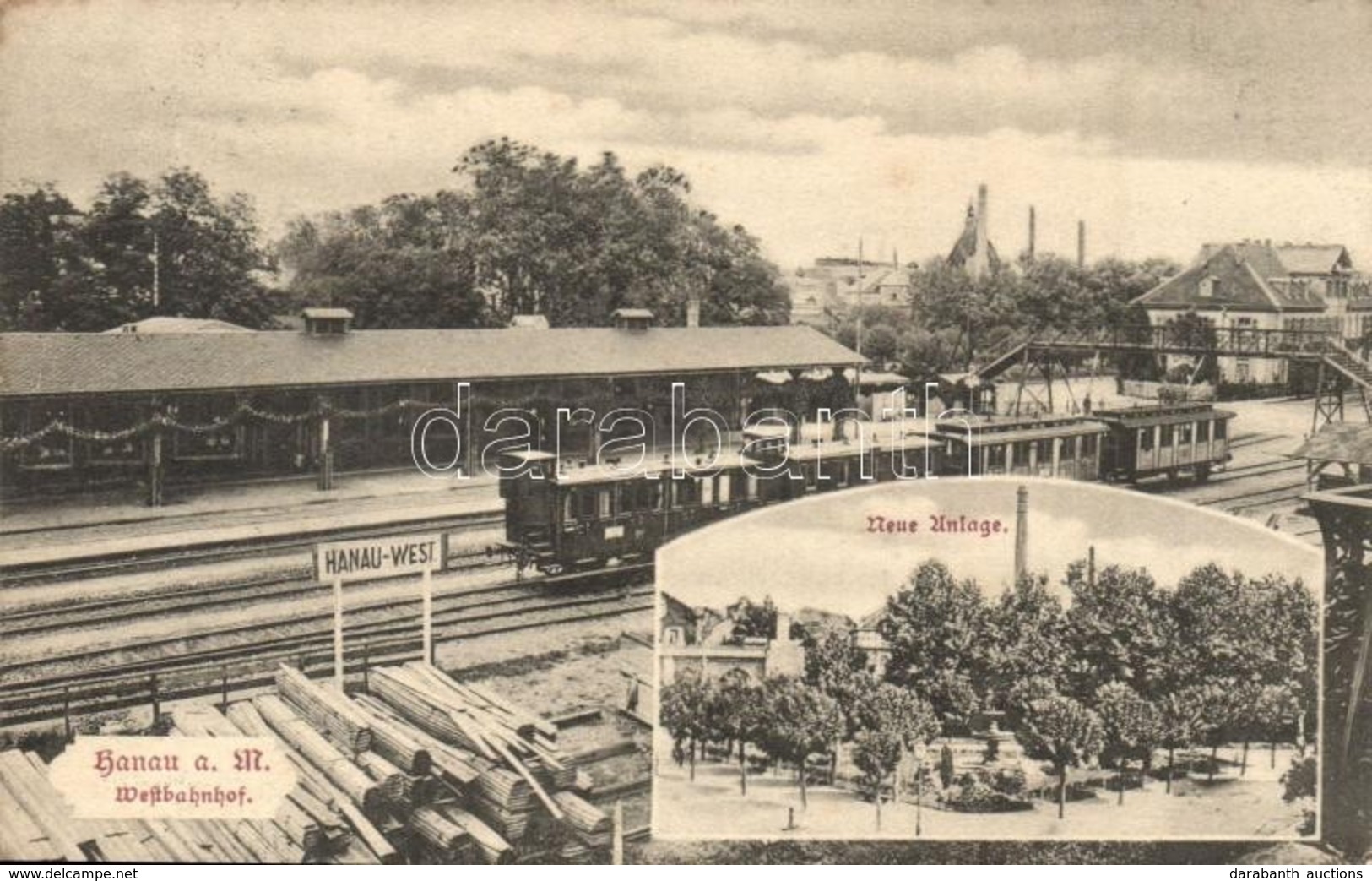 T2 Hanau, Hanau-West Bahnhof, Neue Anlage / Railway Station With Train - Non Classés