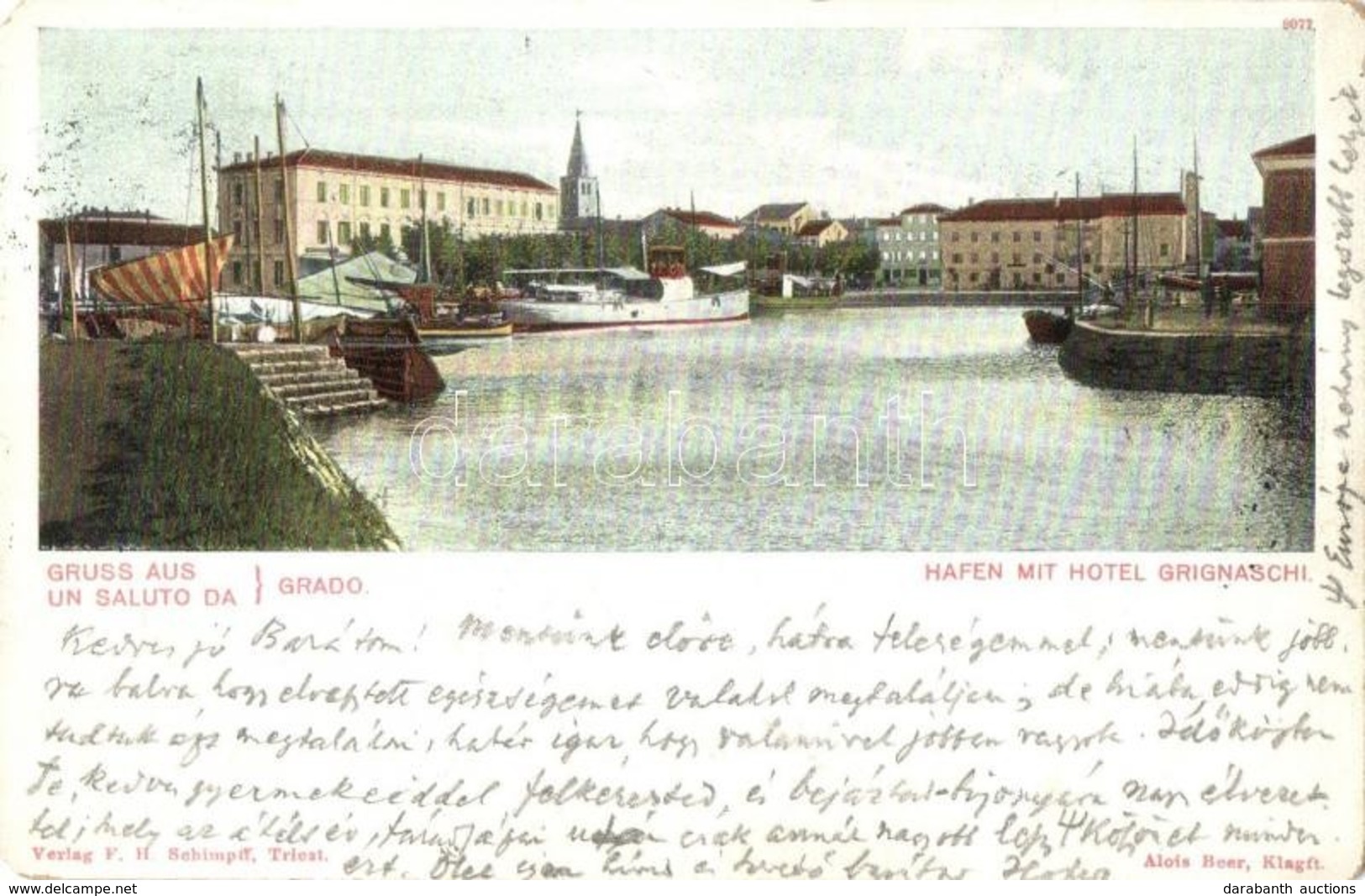 T3 1903 Grado, Hafen Mit Hotel Grignaschi / Port With Hotel (EM) - Non Classés