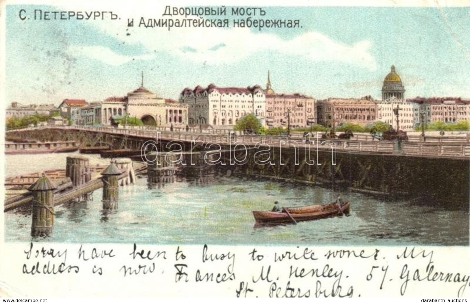 T2/T3 1900 Saint Petersburg, Palace Bridge And Admiralty Embankment. Emb. Litho (EK) - Ohne Zuordnung