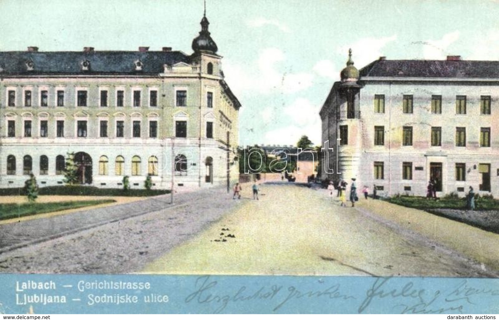 T2/T3 1909 Ljubljana, Laibach; Sodnijske Ulice / Gerichtstrasse / Street   (EK) - Ohne Zuordnung