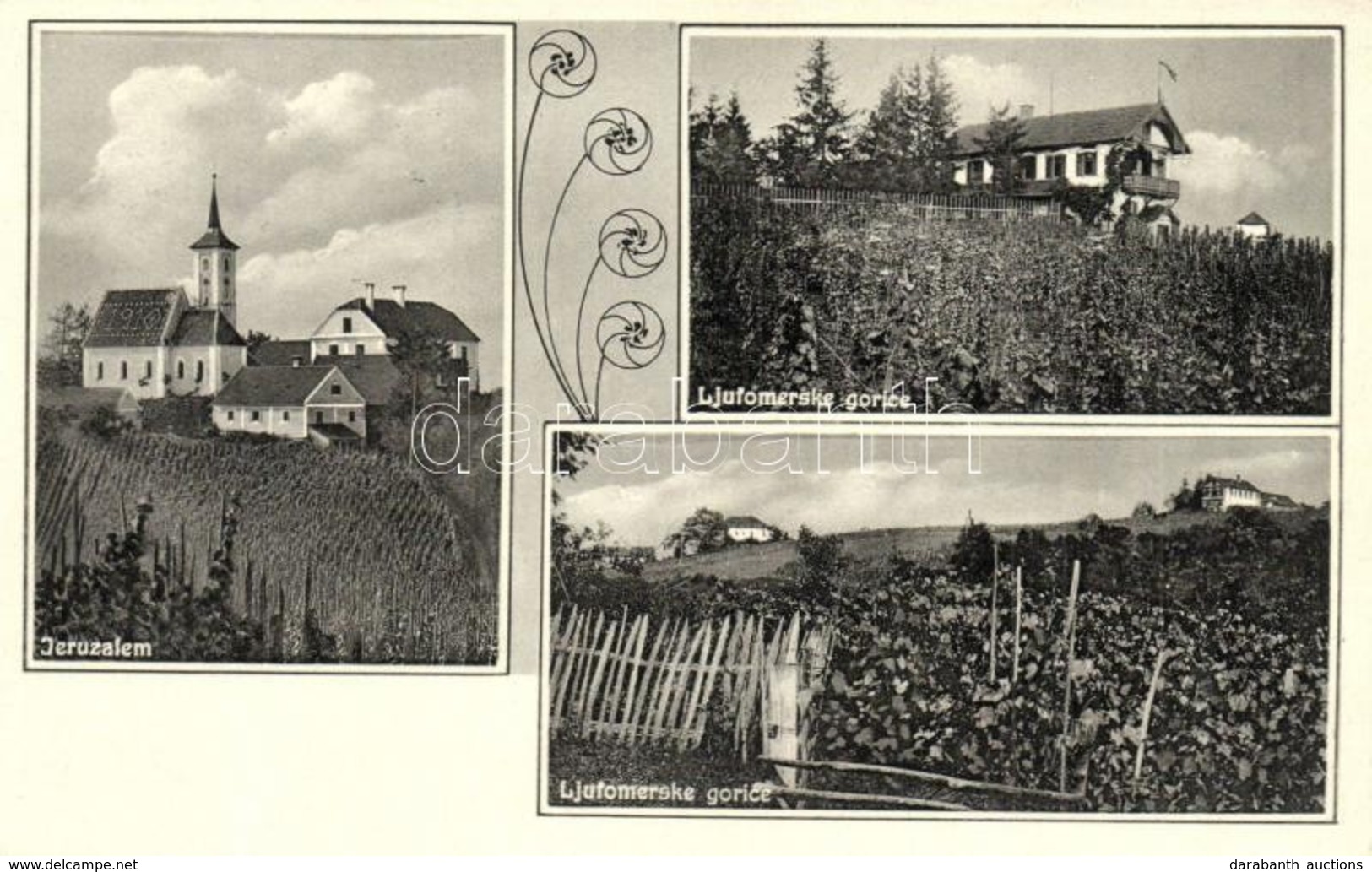 T2 Ljutomer, Luttenberg; Jeruzalem, Ljutomerske Gorice / Vineyards, Church. Art Nouveau - Ohne Zuordnung