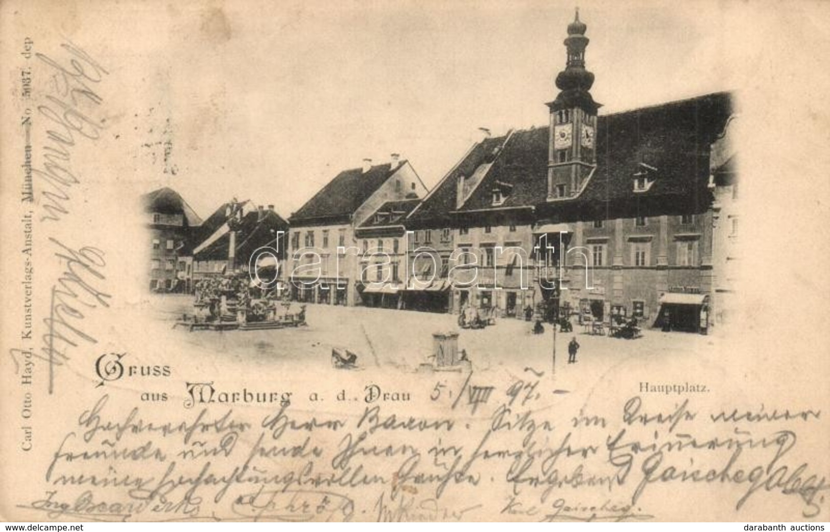 T2/T3 1897 (Vorläufer!) Maribor, Marburg A. Drau; Hauptplatz / Main Square, Shops Of Solasek And Anton Nowak (EK) - Non Classés