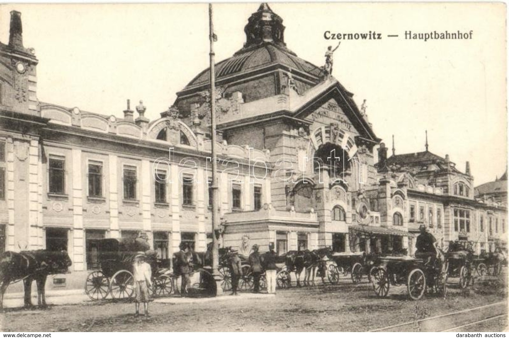 ** T1 Chernivtsi, Czernowitz, Cernauti; Hauptbahnhof / Railway Station  With Chariots - Ohne Zuordnung