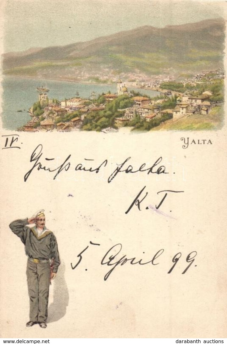 T2/T3 1899 Yalta, Jalta; Saluting Mariner, Litho (r) - Ohne Zuordnung