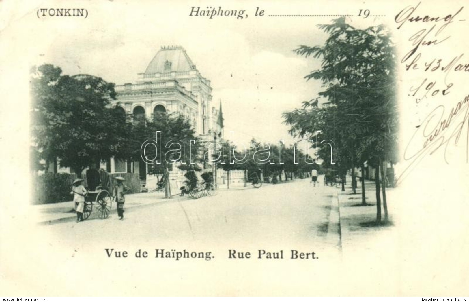 T2/T3 1902 Haiphong (Tonkin), Rue Paul Bert / Street View  (EK) - Ohne Zuordnung