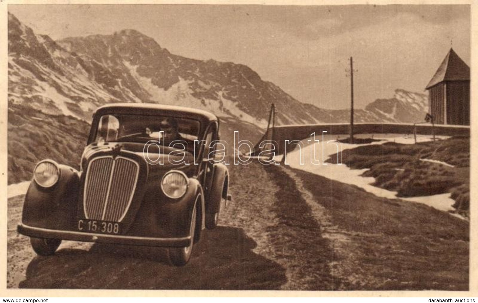 T2 Steyr 100 Am Hohen Tauern (Salzburg) / Steyr 100, Austrian Medium-sized Automobile Advertisement Card - Ohne Zuordnung