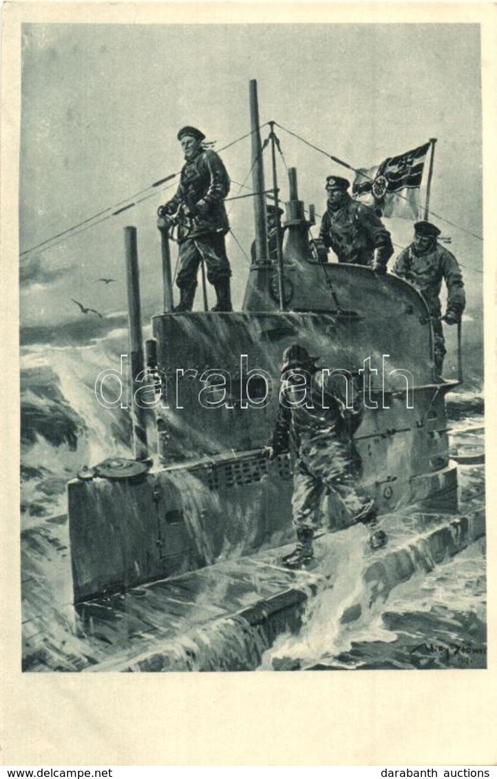 ** T2 Auf Dem Kommandoturm Eines U-Bootes. Offizielle Postkarte U-Boot-Tag Juni 1917 / WWI German Submarine S: Willy Stö - Ohne Zuordnung