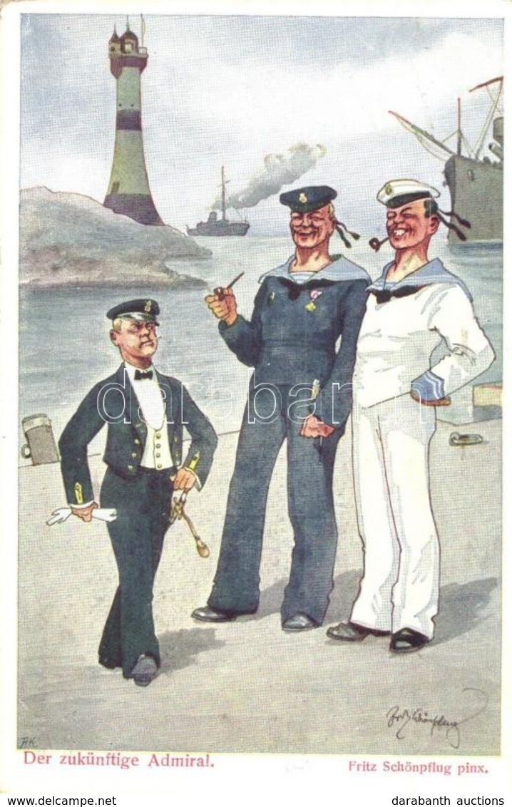 T2 Der Zukünftige Admiral / K.u.K. Kriegsmarine Humorous Art Postcard. Österr. Flottenverein Serie IV. Nr. 1. S: Fritz S - Ohne Zuordnung