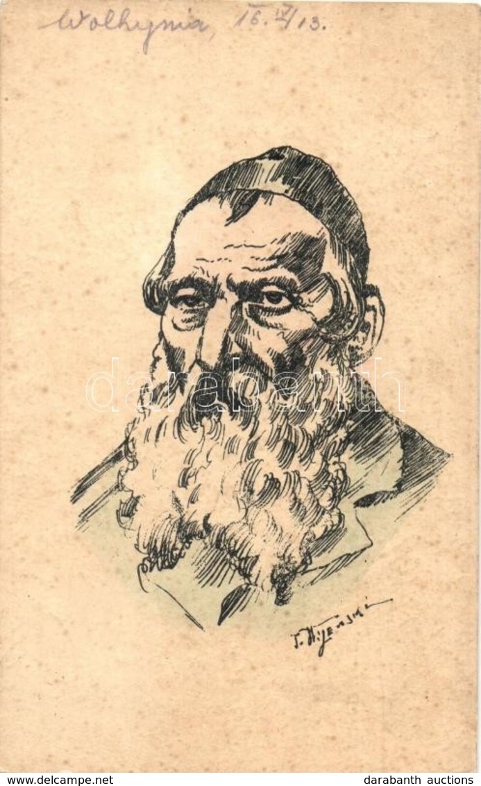 T2/T3 1916 Wolhynia / Jewish Man From Volhynia. Judaica Art Postcard, Artist Signed + K.u.K. Infanterieregiment Freiherr - Ohne Zuordnung
