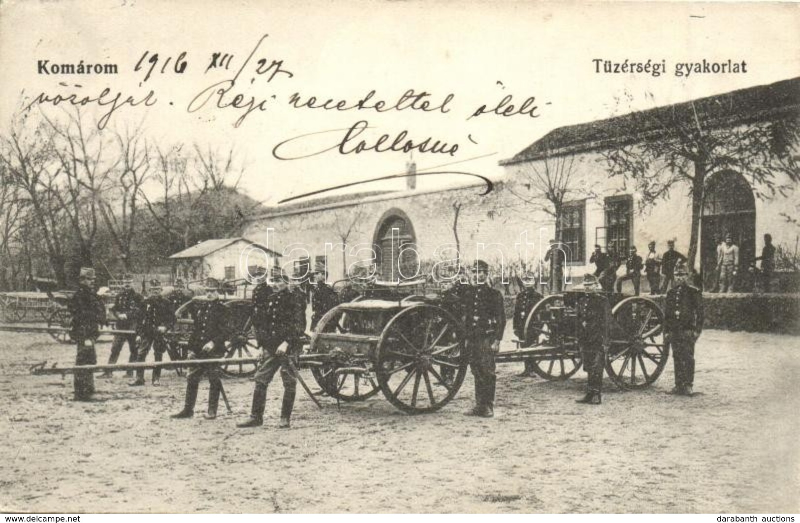 T1/T2 1916 Komárom, Komárnó; Tüzérségi Gyakorlat / WWI K.u.K. Military, Artillery Training - Non Classés