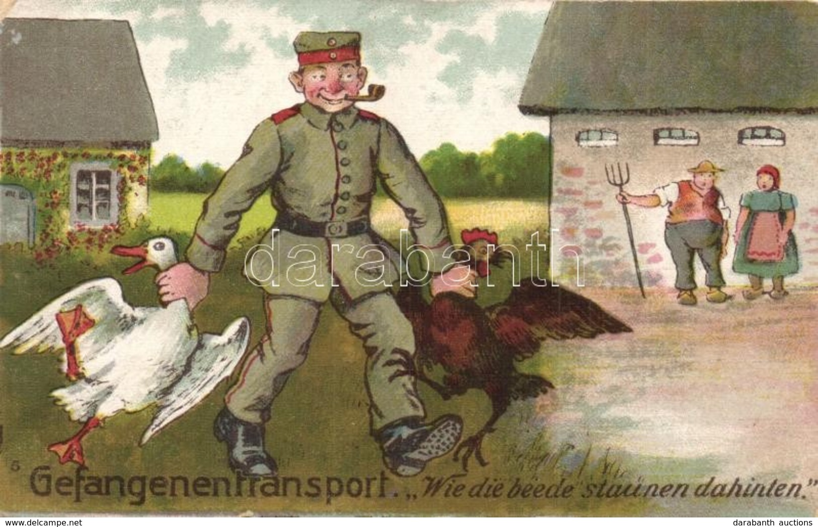 T2/T3 Gefangenentransport. Wie Die Beede Staunen Dahinten / WWI K.u.K. Military Humour, Transport Of The Prisoners Of Wa - Ohne Zuordnung