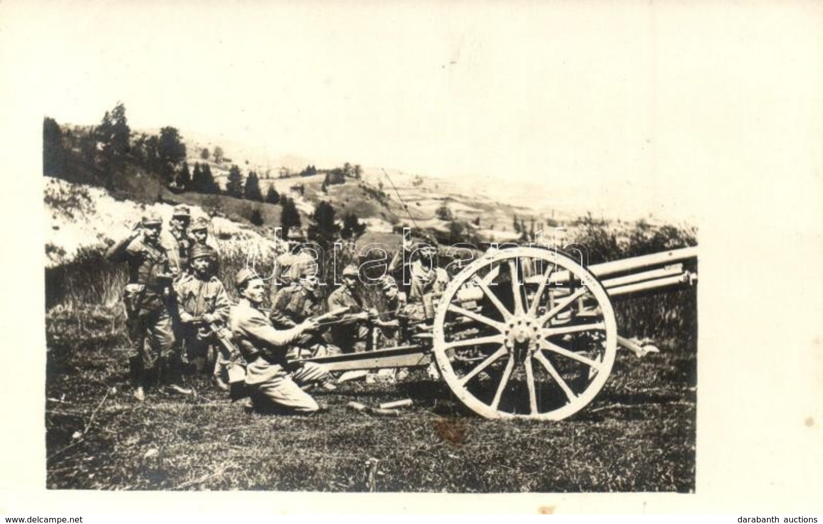 ** T2 Első Világháborús Osztrák-magyar ágyú Betöltés Közben / WWI K.u.k. Military Cannon During Loading. Photo - Ohne Zuordnung