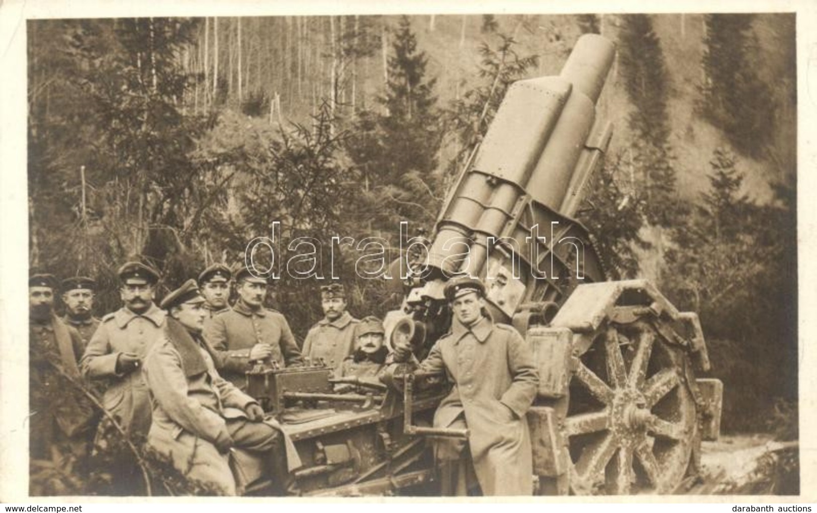 ** T2 Első Világháborús Hegyi ágyú Osztrák-magyar és Német Katonákkal / WWI K.u.k. Military, Mountain Cannon With German - Ohne Zuordnung