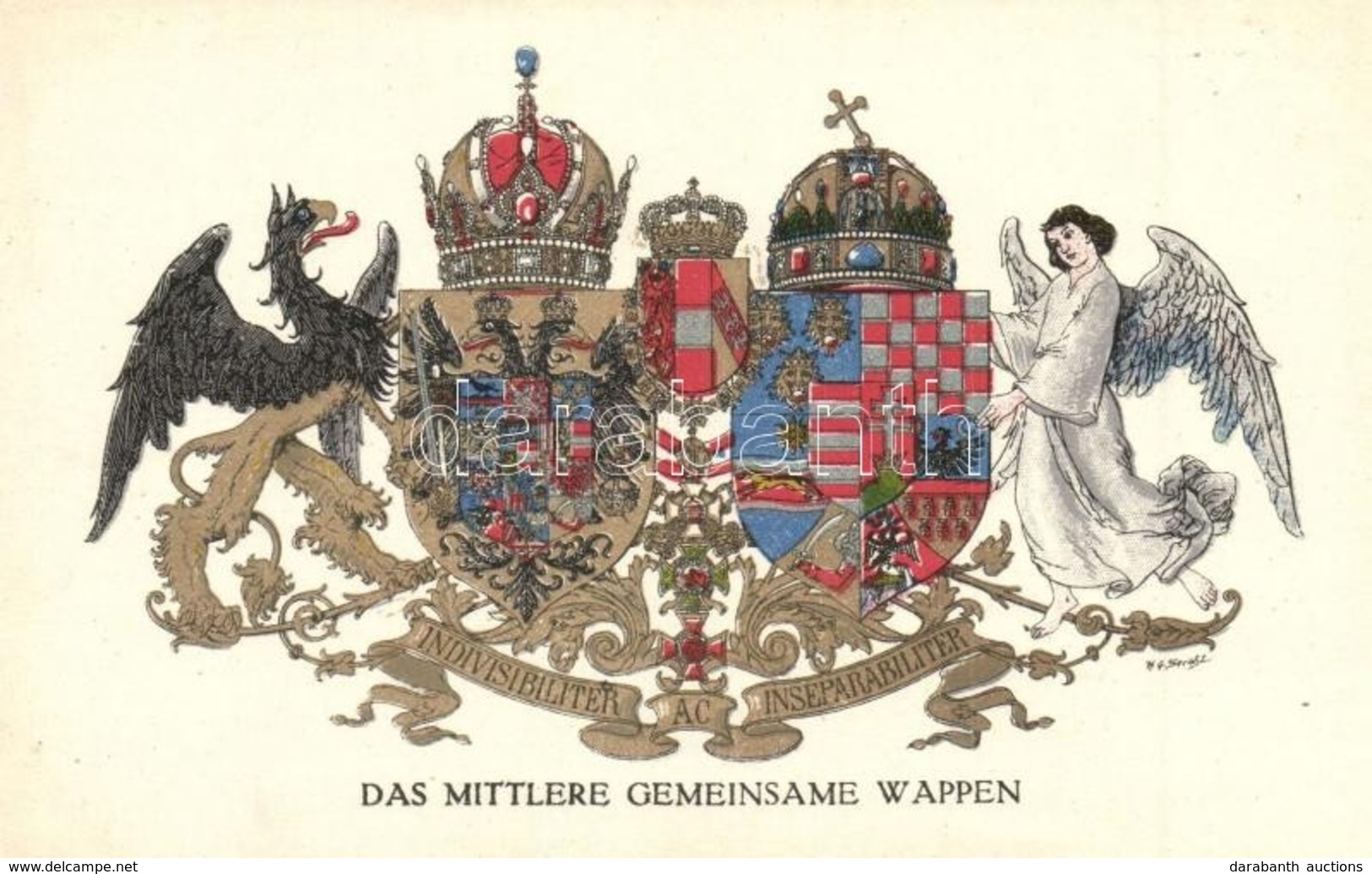 ** T2 Das Mittlere Gemeinsame Wappen / The Middle Common Coat Of Arms. Viribus Unitis. Offizielle Karte Für Rotes Kreuz, - Ohne Zuordnung