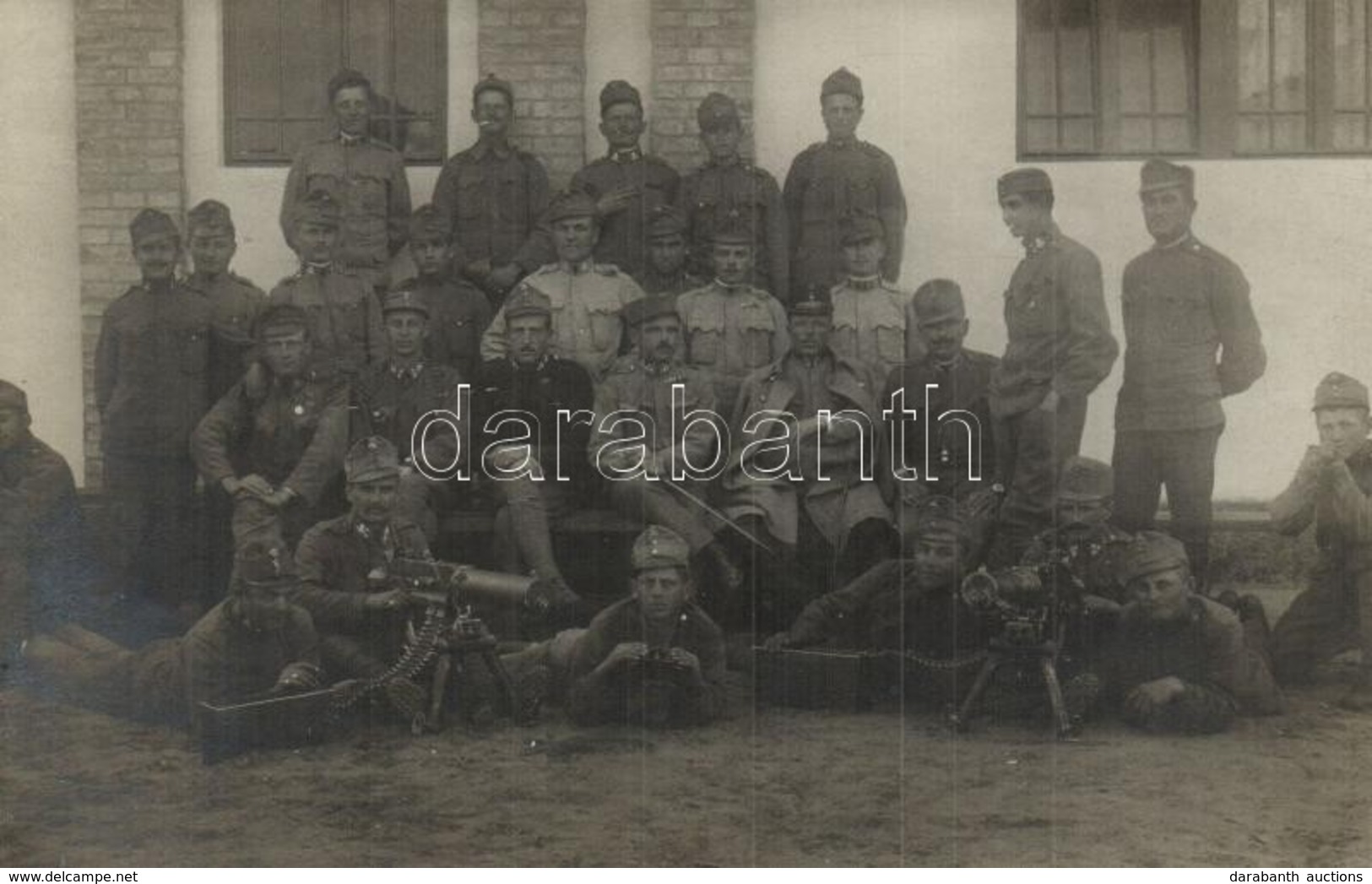 ** T2 Első Világháborús Osztrák-magyar Géppuskás Egység Csoportképe / WWI K.u.k. Military, Machine Gun Unit. Group Photo - Ohne Zuordnung