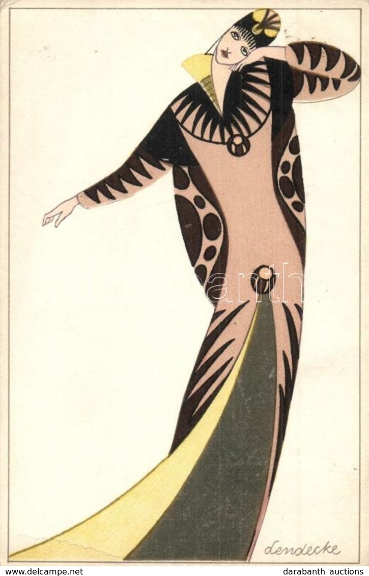 T2/T3 1922 Art Nouveau Lady. Wiener Werkstätte No. 853. S: Otto Lendecke (EK) - Ohne Zuordnung