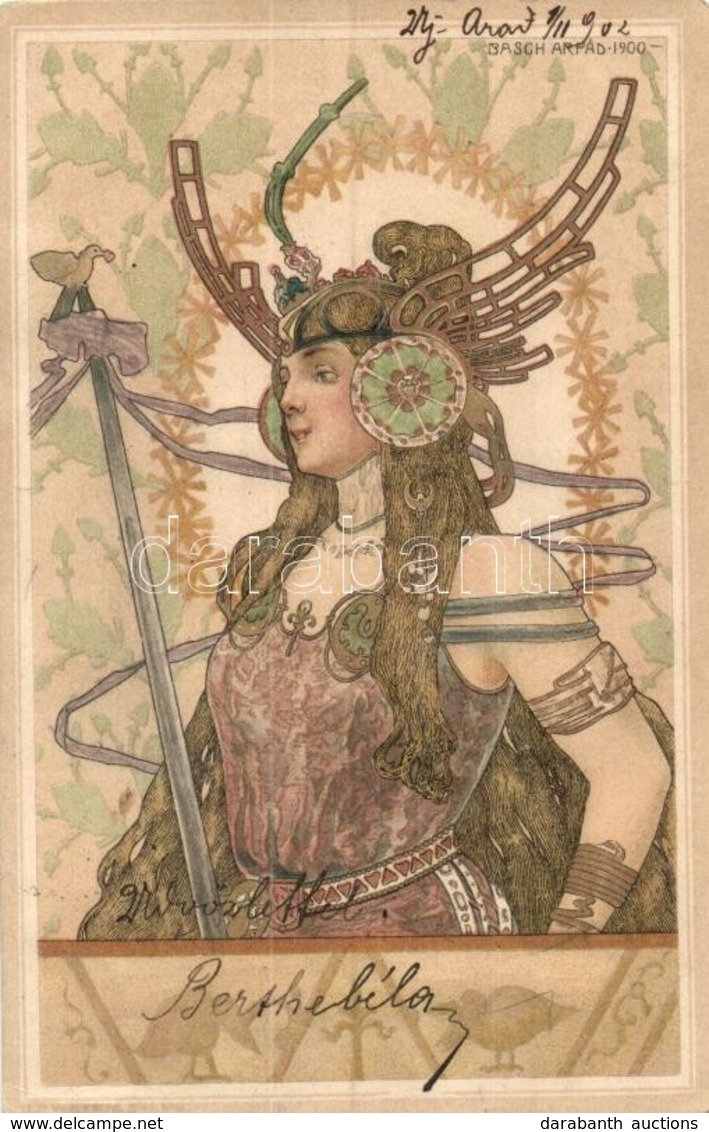 * T2/T3 1902 Hungarian Art Nouveau Litho Postcard. J.P.W. Serie 541. No. 55. (?) S: Basch Árpád (Rb) - Ohne Zuordnung