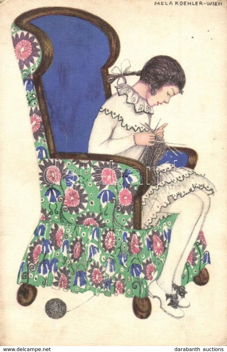 T2/T3 1917 Lady Knitting. B.K.W.I. 364-6. S: Mela Koehler (fa) - Non Classés