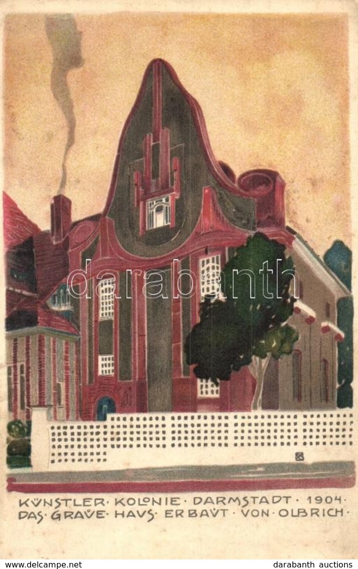 ** T2/T3 1904 Künstler Kolonie Darmstadt. Das Graue Haus Erbaut Von Olbrich. Officielle Postkarte No. IV. Ausstellung 19 - Non Classés