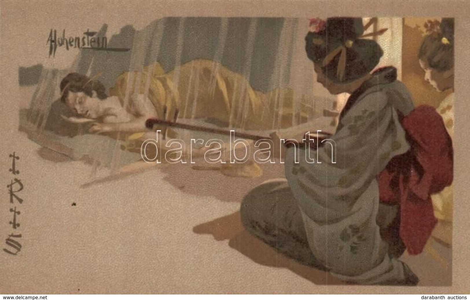 ** T1 Iris / Japanese Geishas, Opera. German Art Nouveau Postcard. Officine G. Ricordi & C. 023. Litho S: Adolfo Hohenst - Ohne Zuordnung