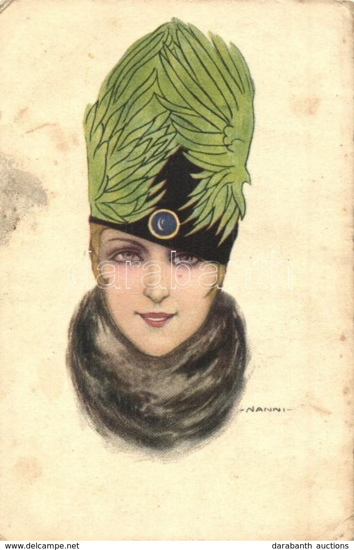 T2/T3 1914 Italian Art Deco Postcard. Lady With Fashion Hat. Proprieta Artistica Riservata No. 206-6. S: Nanni + Inf. Re - Ohne Zuordnung