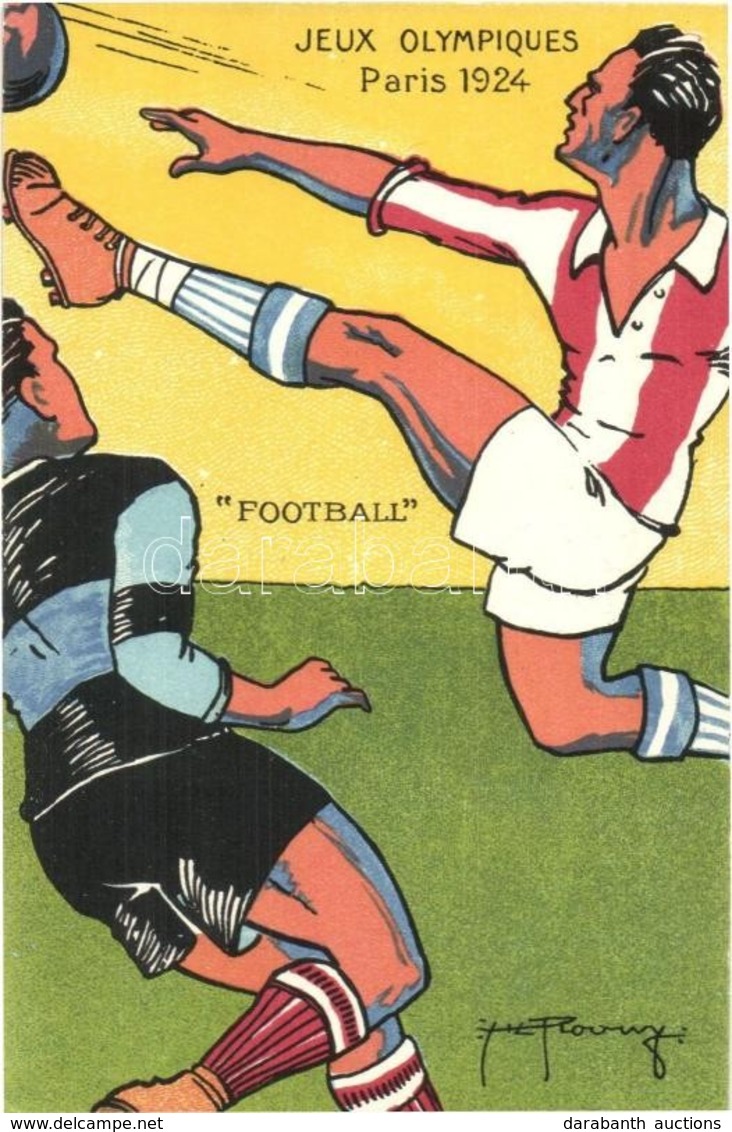 ** T2 1924 Paris, Jeux Olympiques. Football / 1924 Summer Olympics Advertisement Postcard. L. Pautauberge Litho S: H. L. - Non Classés