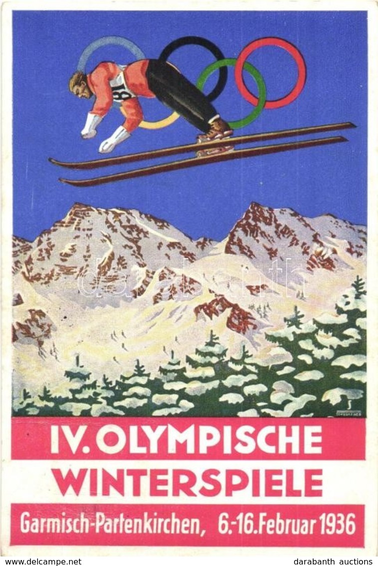 * T2 1936 Garmisch-Partenkirchen IV. Olympische Winterspiele / Winter Olympics In Garmisch-Partenkirchen Advertisement C - Non Classés