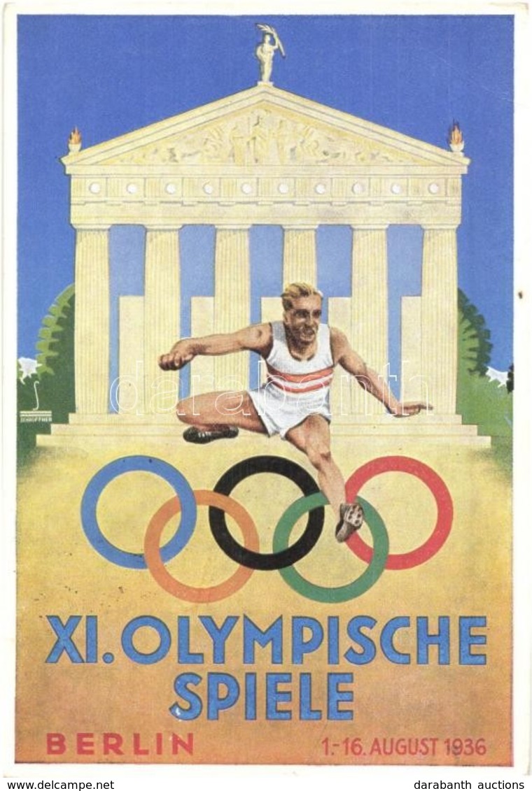 T2/T3 1936 Berlin XI. Olympische Spiele / Summer Olympics In Berlin Advertisement Card, So. Stpl S: Schroffner (EB) - Ohne Zuordnung