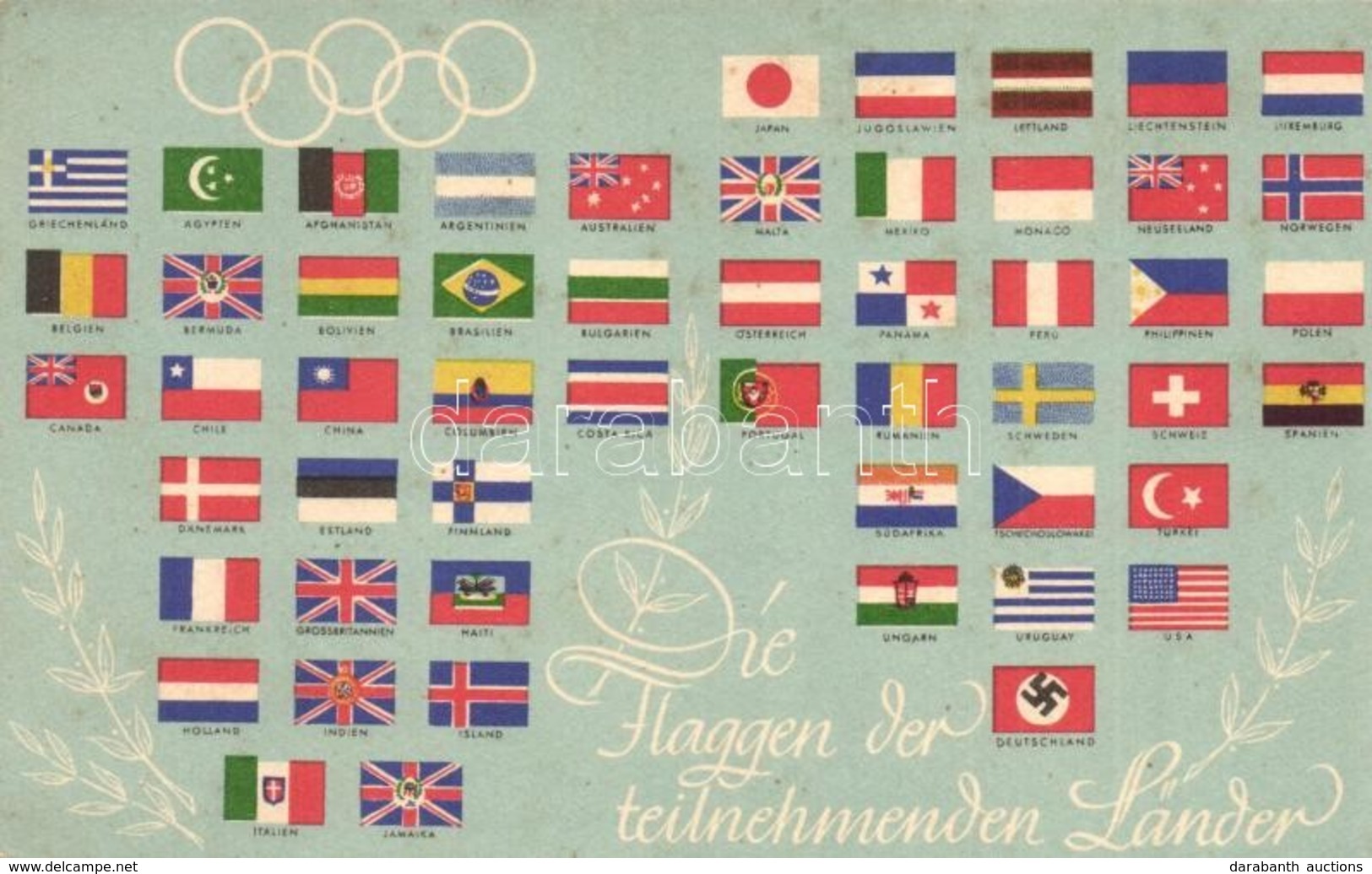 ** T1/T2 1936 Olympiajahr, Die Flaggen Der Teilnehmenden Länder. Reichssportverlag / Summer Olympics, The Flags Of The P - Non Classés