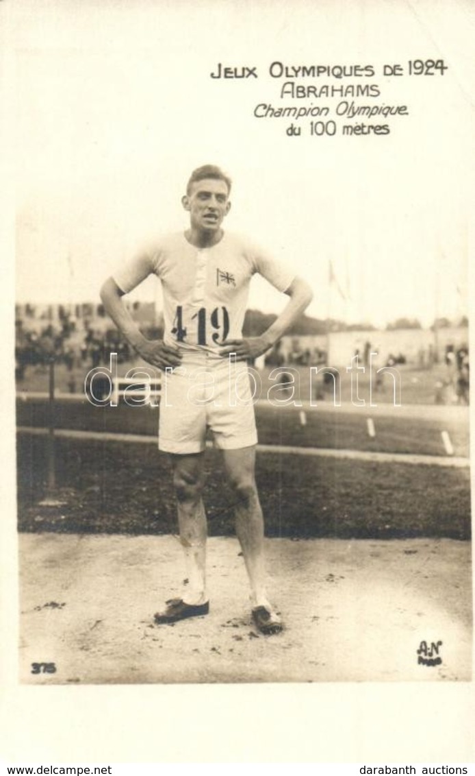 ** T2/T3 1924 Jeux Olympiques. Abrahams, Champion Olympique Du 100 Metres / 1924 Summer Olympics In Paris. Harold Abraha - Non Classés