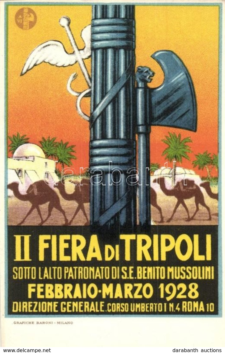 ** T1 1928 II Fiera Di Tripoli Sotto L'alto Patronato Di S.E. Benito Mussolini, Roma. Grafiche Baroni / 2nd Tripoli Fair - Ohne Zuordnung
