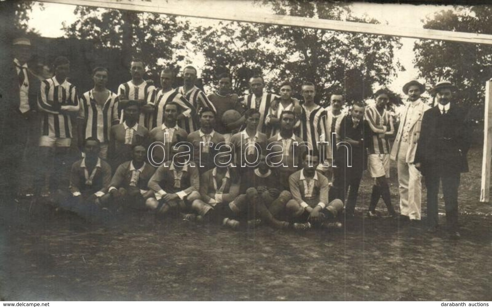T2 1916 Szentes, Labdarúgó Mérkőzés, Csoportkép A Csapatokkal / Hungarian Football Match, Teams' Photo - Non Classés