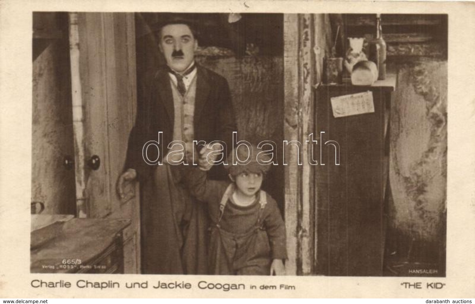 T2 1924 Charlie Chaplin, Jackie Coogan (The Kid). Verlag Ross 665/3. '1924 Budapest Árumintavásár' So. Stpl - Ohne Zuordnung