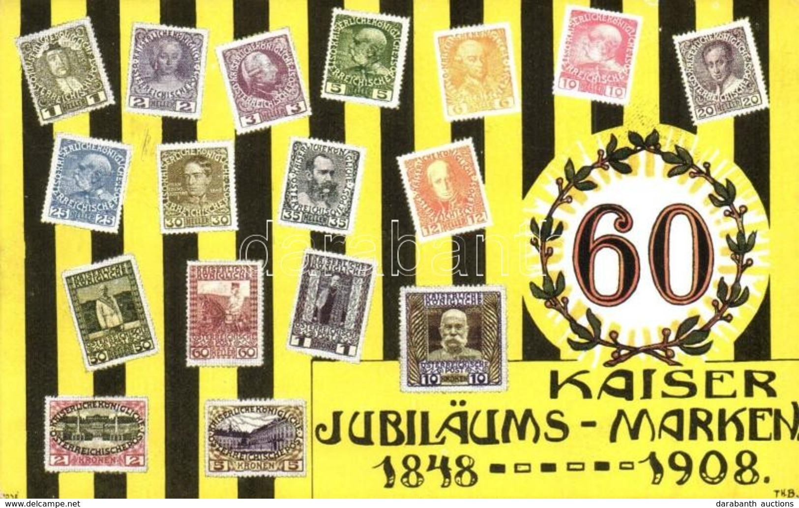 ** T2 1848-1908 60. Kaiserjubiläums-Marken. B.K.W.I. 752-9. / Franz Joseph's 60th Anniversary Of Reign, Stamps - Ohne Zuordnung