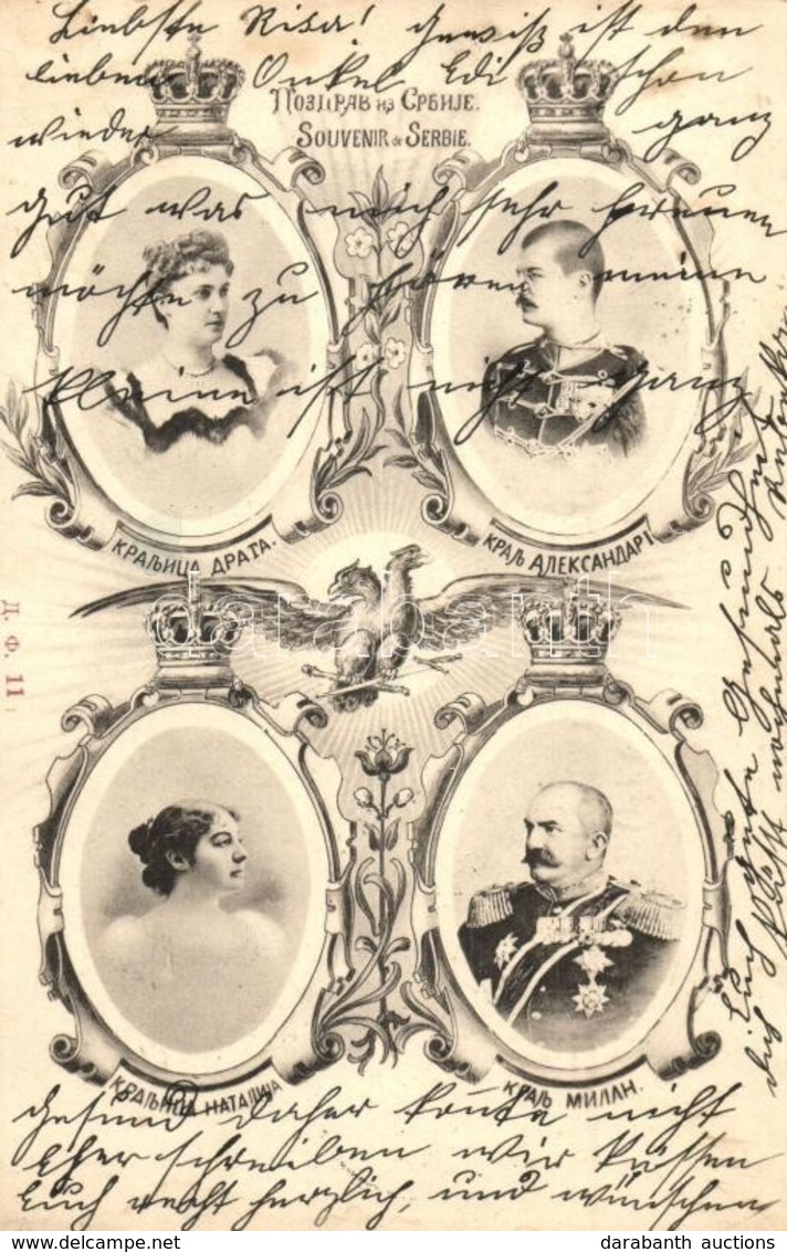 * T2 1903 Souvenir De Serbe / Serbian Royalties: Alexander I Of Serbia And His Wife Draga Masin, Milan I Of Serbia And H - Non Classés