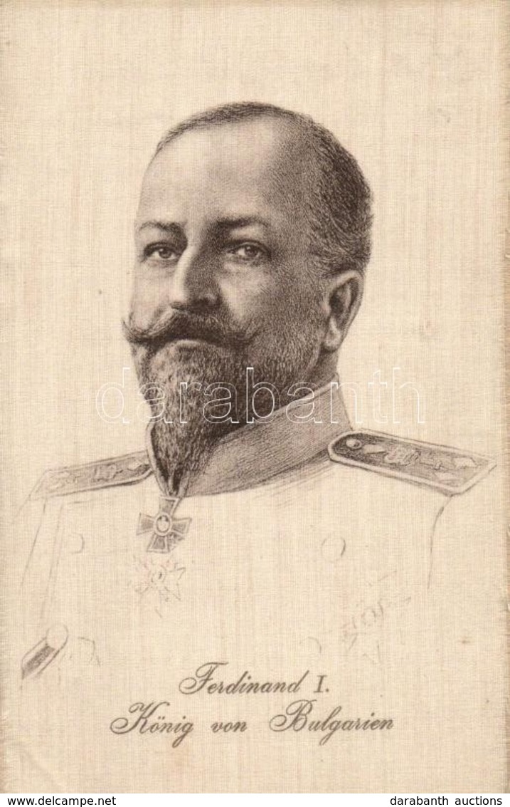 T2/T3 1918 Ferdinand I. König Von Bulgarien. Seidenkarte / Ferdinand I Of Bulgaria. Silk Card (EK) - Non Classés