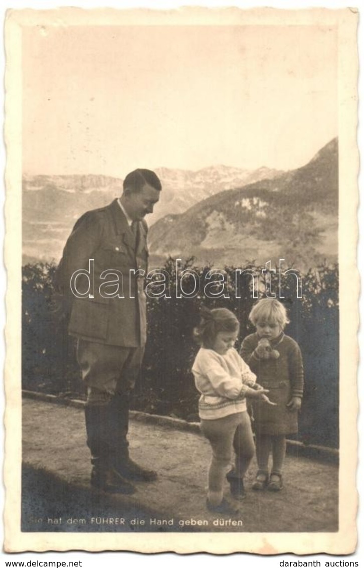 T2/T3 Sie Hat Dem Führer Die Hand Geben Dürfen / Adolf Hitler With Children '1939 Reichsgärtenschau Stuttgart' So. Stpl - Non Classés